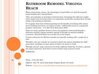 Bathroom Remodel Virginia Beach