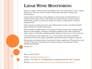 Lidar Wind Monitoring