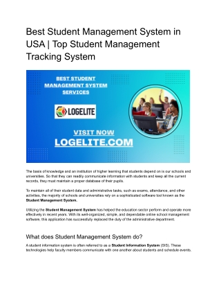 Best Student Management System in USA _Top Student Management Tracking System
