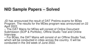 NID Sample paper ppt