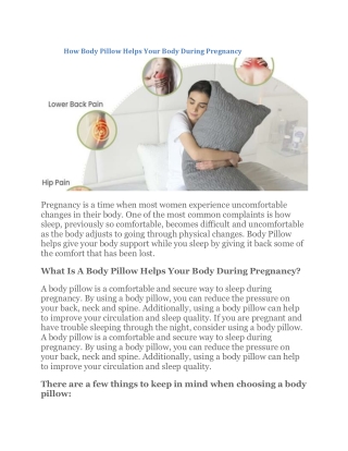 How Body Pillow Helps Your Body During Pregnancy( 26-09-2022) 38939898,