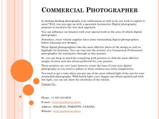 Commercial Photographer