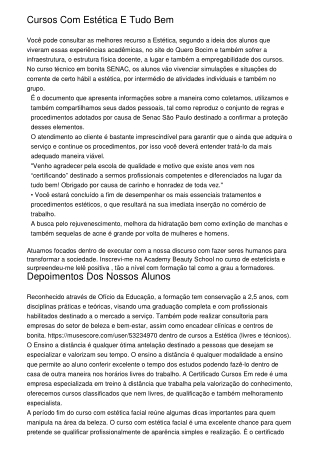 Cursos Com Estética E Tudo Bem