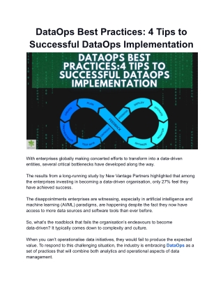 DataOps Best Practices: 4 Tips to Successful DataOps Implementation