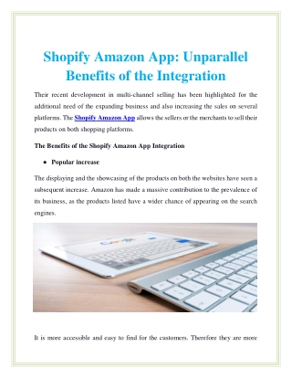 Shopify Amazon App: Unparallel Benefits of the Integration