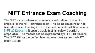 NIFT Entrance Exam Coaching