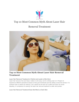 Top 10 Most Common Myth About Laser Hair Removal Treatment