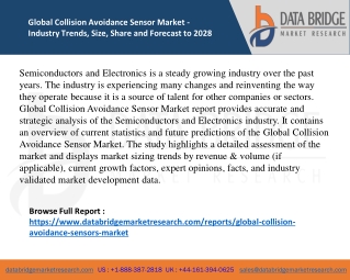 Global Collision Avoidance Sensor Market  is Expected to Reach CAGR of 13% in th