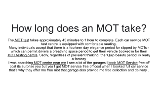 How long does an MOT take_