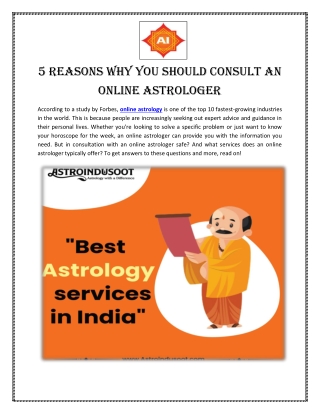 5 Reasons Why You Should Consult an Online Astrologer
