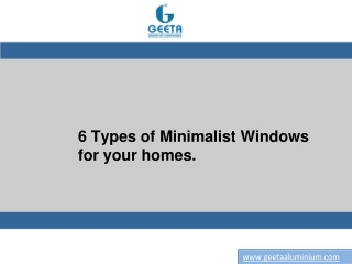 6 Types of Minimalist Windows for your homes