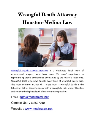 Wrongful Death Attorney  Houston-Medina Law
