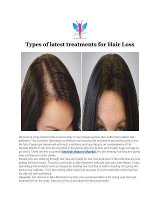 Types of latest treatments for Hair Loss