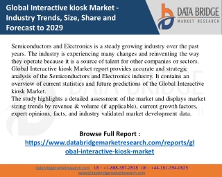 Global Interactive kiosk Market Analysis, Growth, Demand Future Forecast 2029