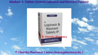 Ritoheet-L  Tablets (Generic Lopinavir and Ritonavir Tablets)