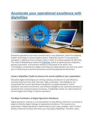 Accelerate your operational excellence with digitalOps