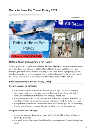 flightsassistance.com-Delta Airlines Pet Travel Policy 2022