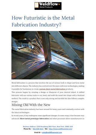 How Futuristic is the Metal Fabrication Industry?