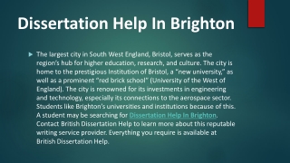 Dissertation Help In Brighton