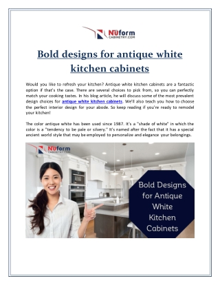 Bold designs for antique white kitchen cabinets