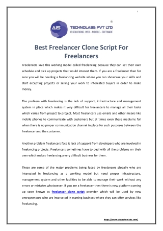 Best Freelancer Clone Script For Freelancers