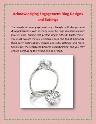 Acknowledging Engagement Ring Designs and Settings_VanScoyDiamonds