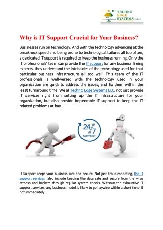 Why is IT Support Crucial for Your Business?