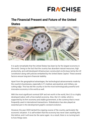 The Financial Present and Future of the United States