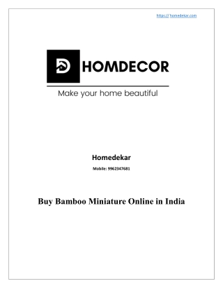 Buy Bamboo Miniature Products online