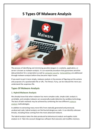 5 Types Of Malware Analysis