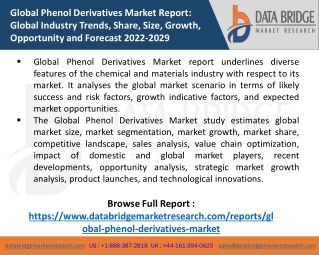Global Phenol Derivatives Market report pdf