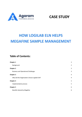 HOW LOGILAB ELN HELPS MEGAFINE SAMPLE MANAGEMENT