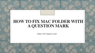 How to fix Mac folder with a question mark
