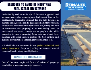 Investment In The Industrial Real Estate Property