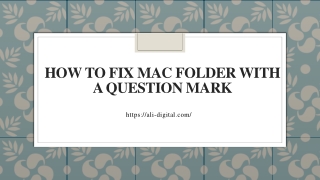 How to fix Mac folder with a question mark