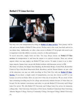 Bethel CT Limo Service