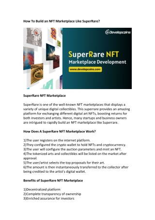 SuperRare NFT Marketplace Development