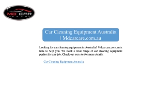 Car Cleaning Equipment Australia | Mdcarcare.com.au