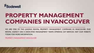 Property Management Companies in Vancouver | Bodewell