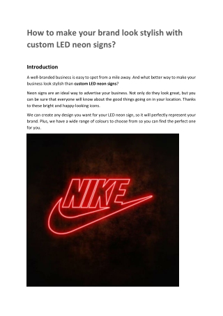 How to make your brand look stylish with custom LED neon signs