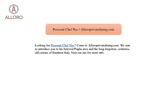 Personal Chef Nyc | Alloroprivatedining.com