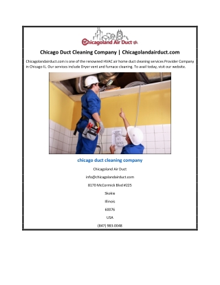 Chicago Duct Cleaning Company | Chicagolandairduct.com