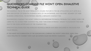 Fix QuickBooks Company File Won’t Open issue with these easy methods