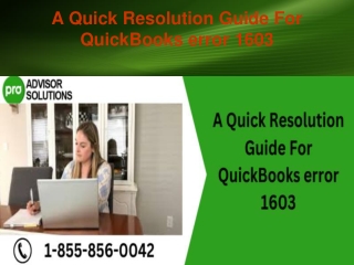 A Quick Resolution Guide For QuickBooks error 1603