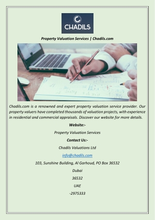 Property Valuation Services  Chadils