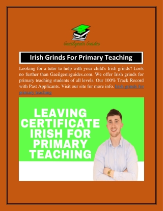 Irish Grinds For Primary Teaching  Gaeilgeoirguides