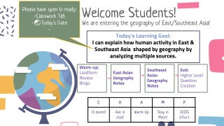 Lesson 1: E. Asia Geography