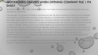 Best ways to troubleshoot  QuickBooks Crashes When Opening Company File issue