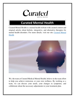 Curated Mental Health  Curatedmentalhealth