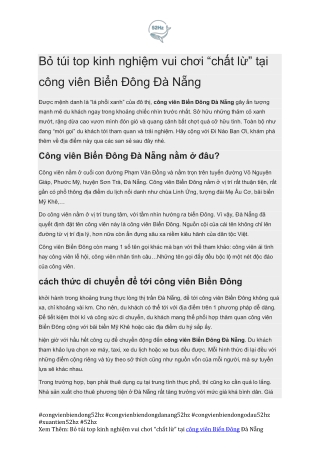 Cam Nang Du Lich Cong Vien Bien Dong Da Nang Cung Xuantien52hz